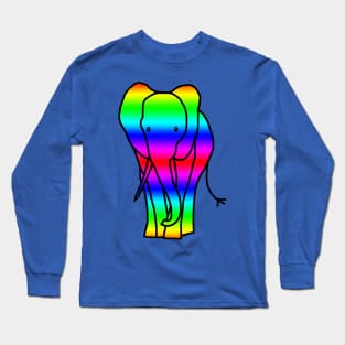 Elephant Rainbow Gradient Graphic Long Sleeve T-Shirt